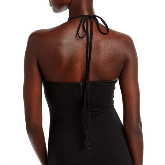 #174 Aqua Halter Neck Wide Leg Jumpsuit NWT - Picture 6 of 6